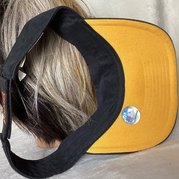 Pittsburgh Pirates Nike Vtg Logo MLB Golf Adult Visor Black Hat Cap Baseball New - Picture 6 of 7